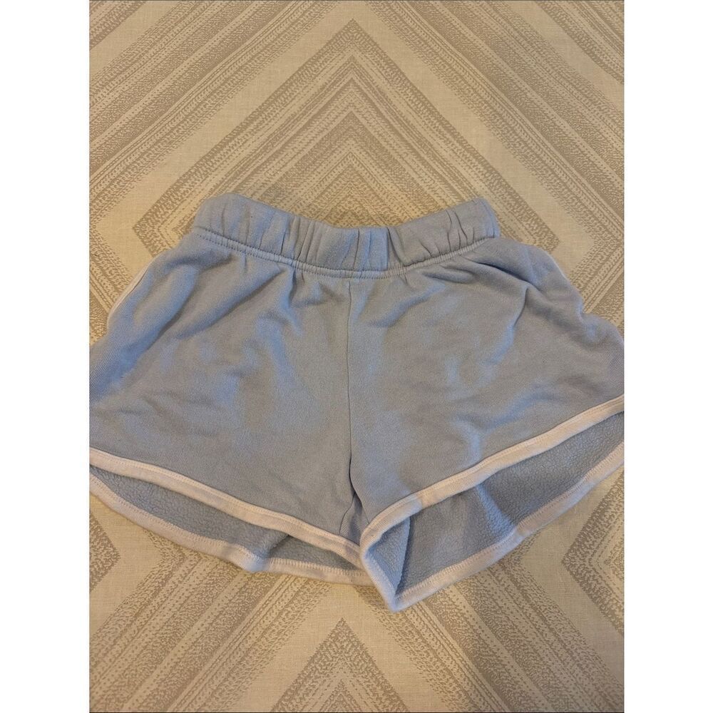 Katie J NYC Light Blue SweatShorts White Trim Girls Large Athleisure